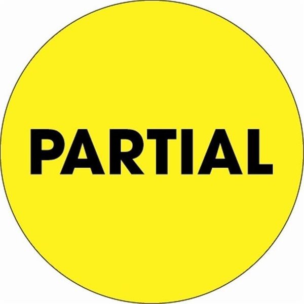Box Partners Tape Logic DL1277 2 in. Circle - Partial Fluorescent Yellow Labels - Roll of 500 DL1277